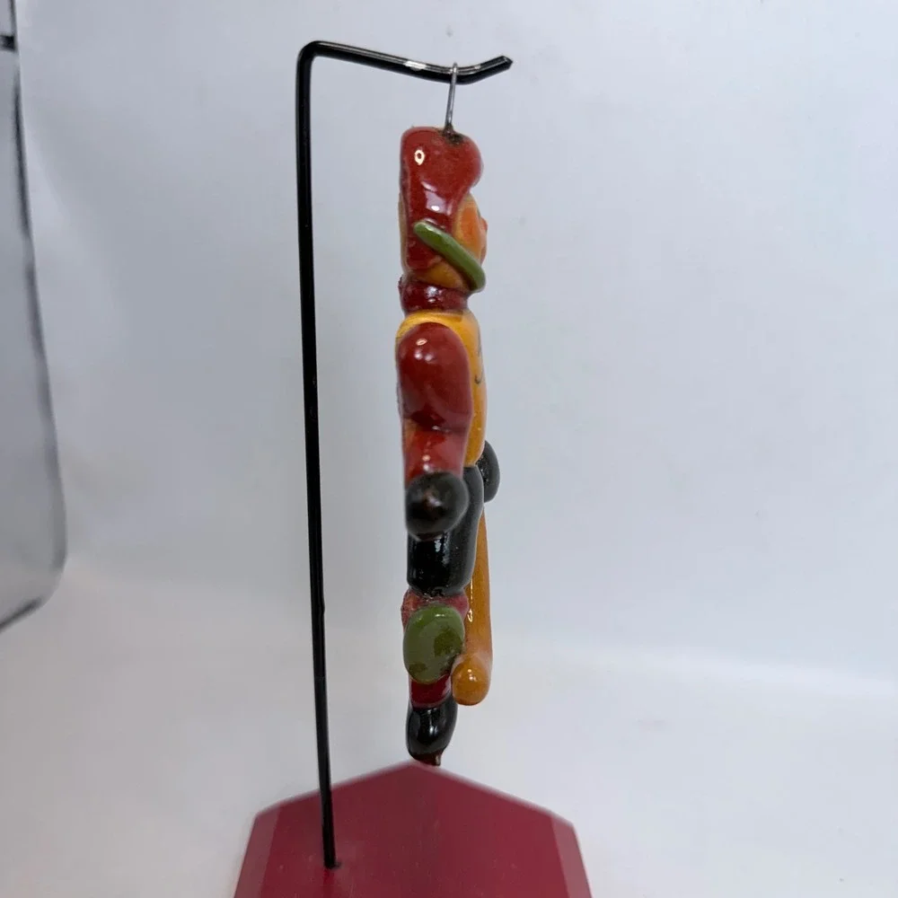 Vintage 1996‎ Steve 19 Hockey Player Wooden Christmas Ornament Hand Painted Red